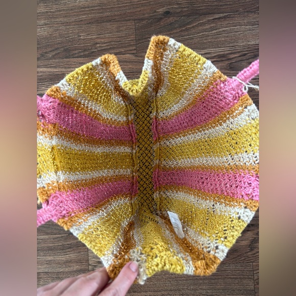 The Jacksons Pink Striped Handmade Jute Shopper Tote - Picture 8 of 10